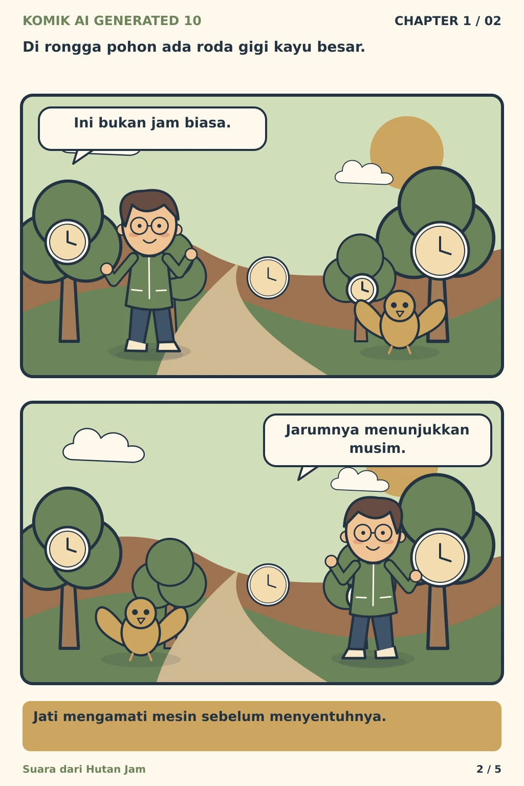 Komik AI Generated 10 Chapter 1 halaman 2 - ilustrasi komik sederhana