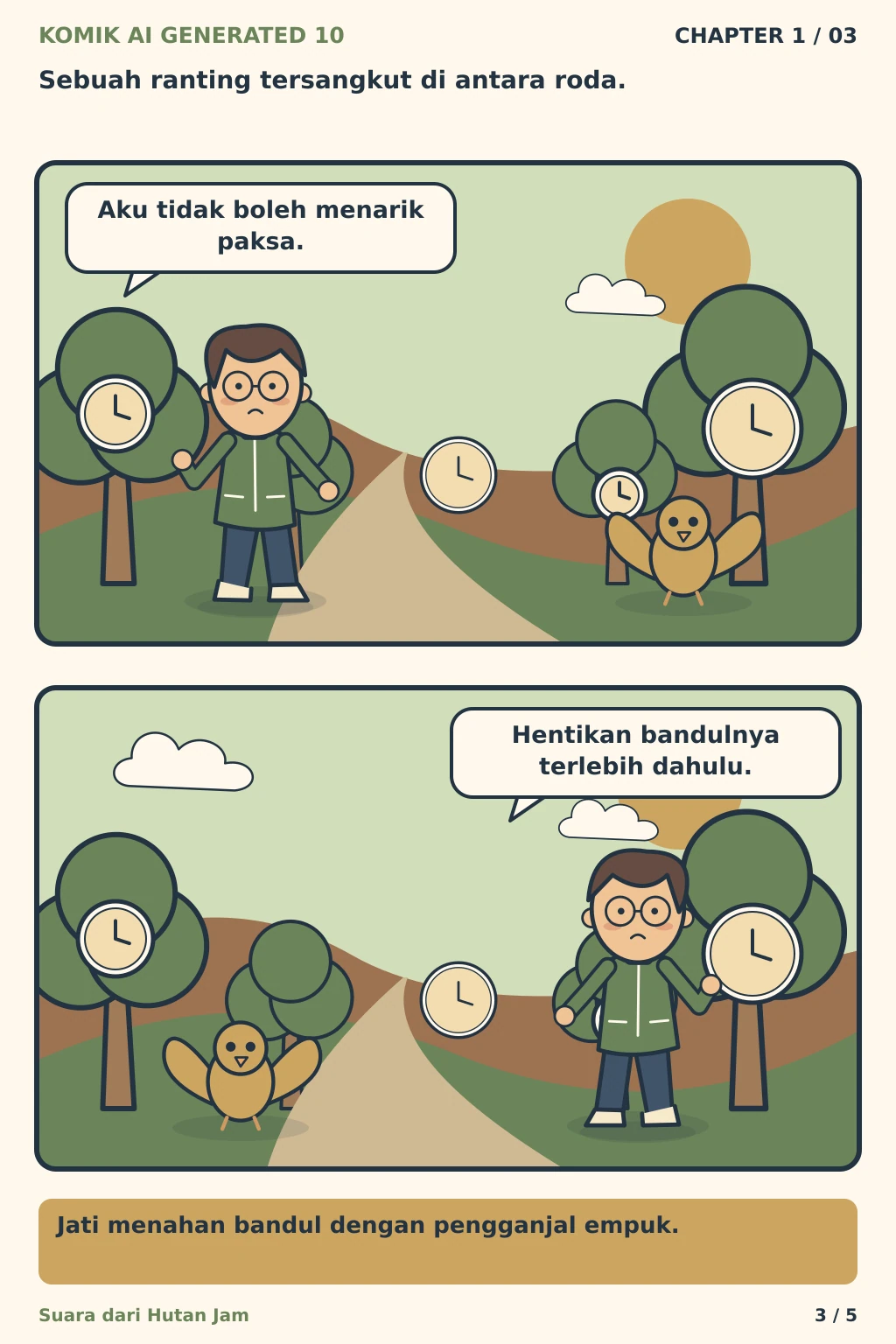 Komik AI Generated 10 Chapter 1 halaman 3 - ilustrasi komik sederhana