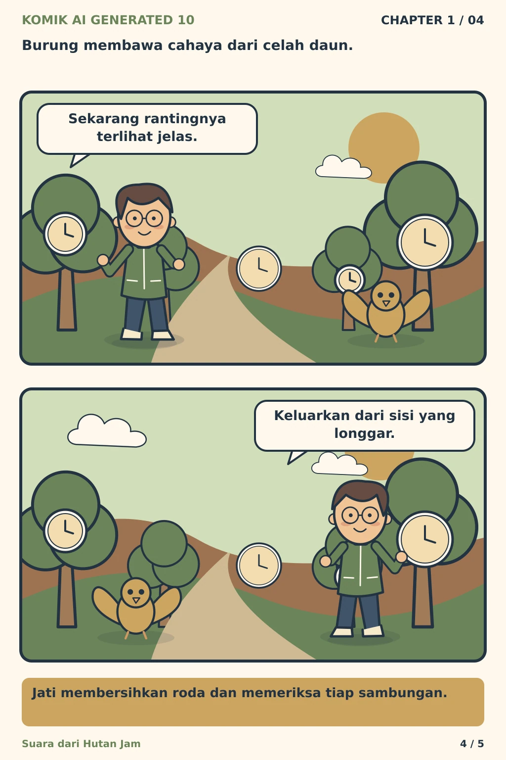 Komik AI Generated 10 Chapter 1 halaman 4 - ilustrasi komik sederhana
