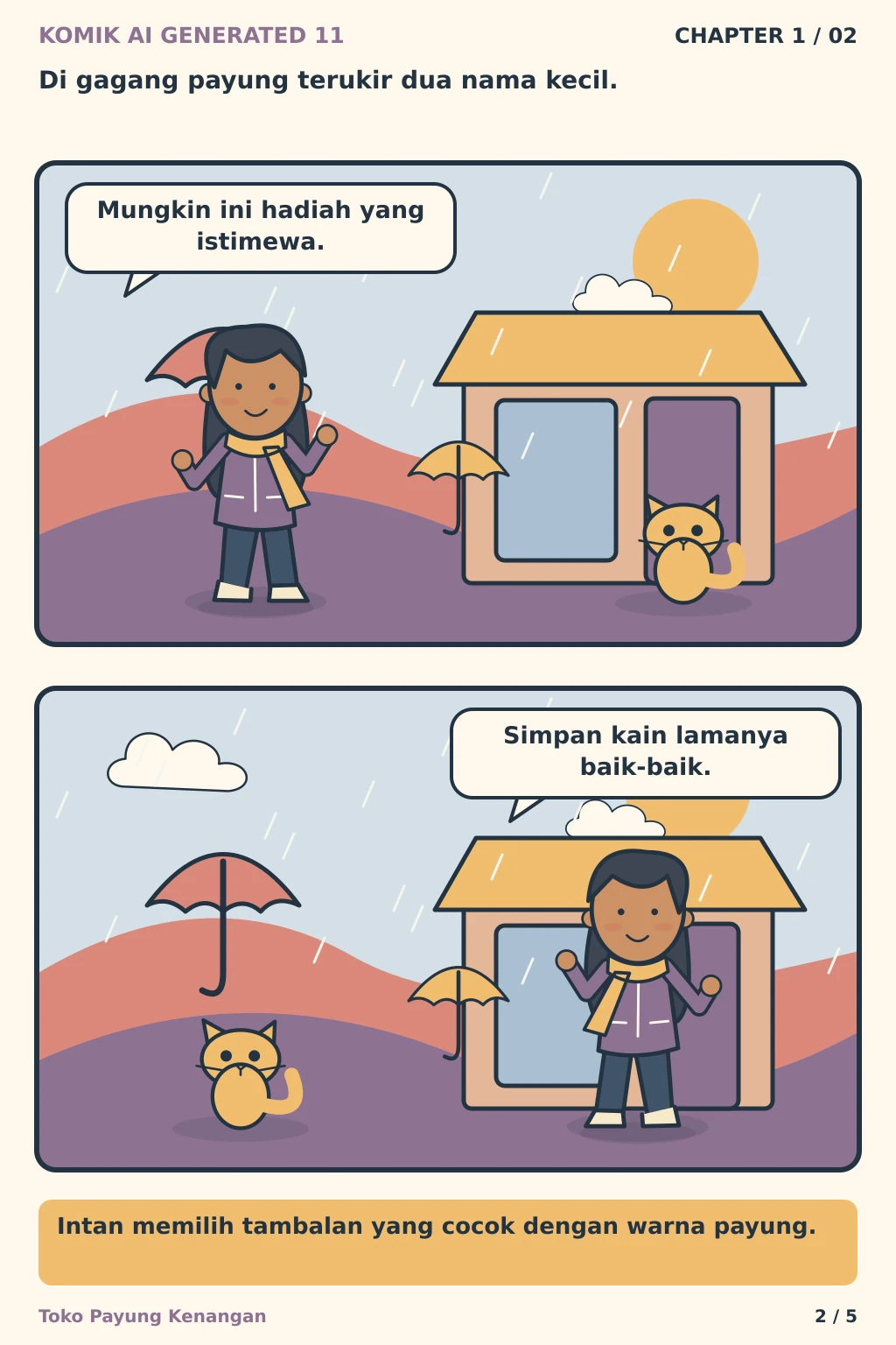 Komik AI Generated 11 Chapter 1 halaman 2 - ilustrasi komik sederhana