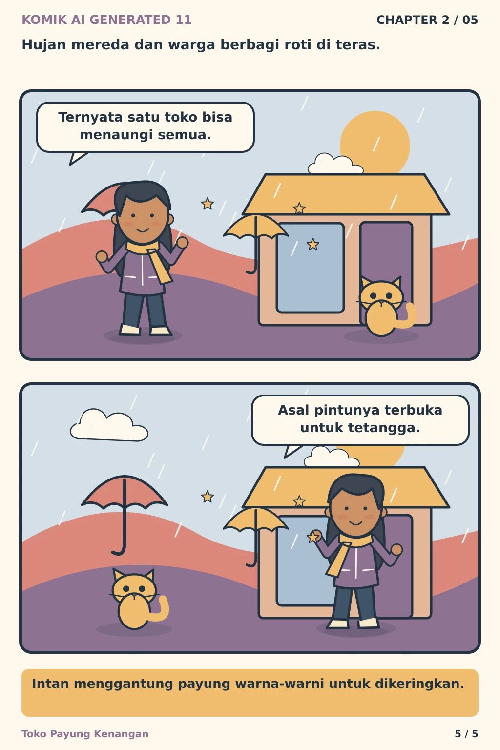 Komik AI Generated 11 Chapter 2 halaman 5 - ilustrasi komik sederhana