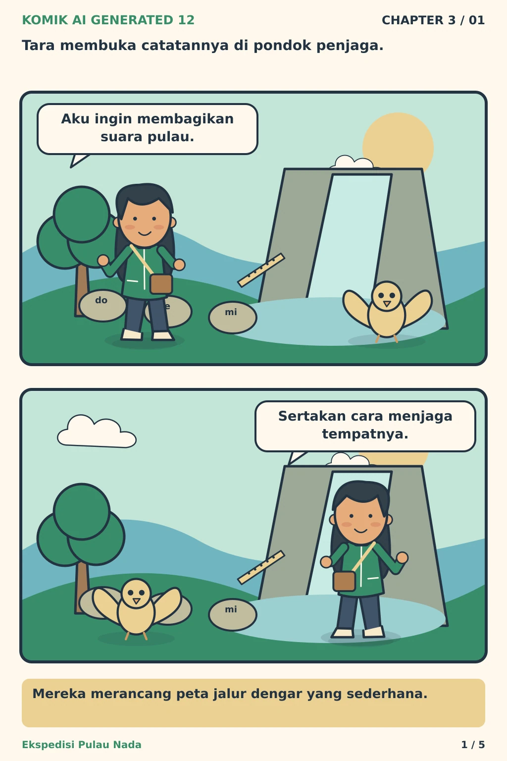 Komik AI Generated 12 Chapter 3 halaman 1 - ilustrasi komik sederhana