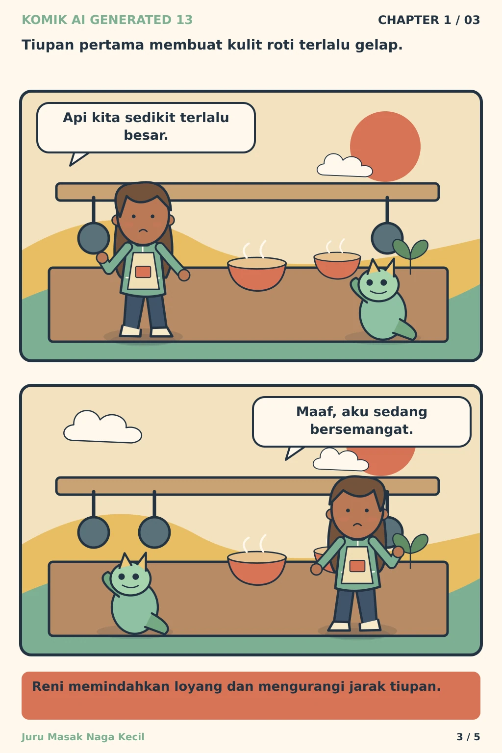 Komik AI Generated 13 Chapter 1 halaman 3 - ilustrasi komik sederhana
