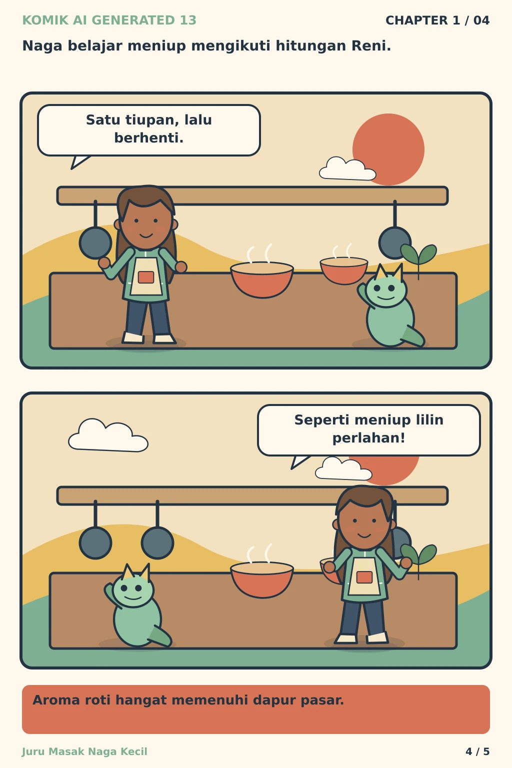 Komik AI Generated 13 Chapter 1 halaman 4 - ilustrasi komik sederhana