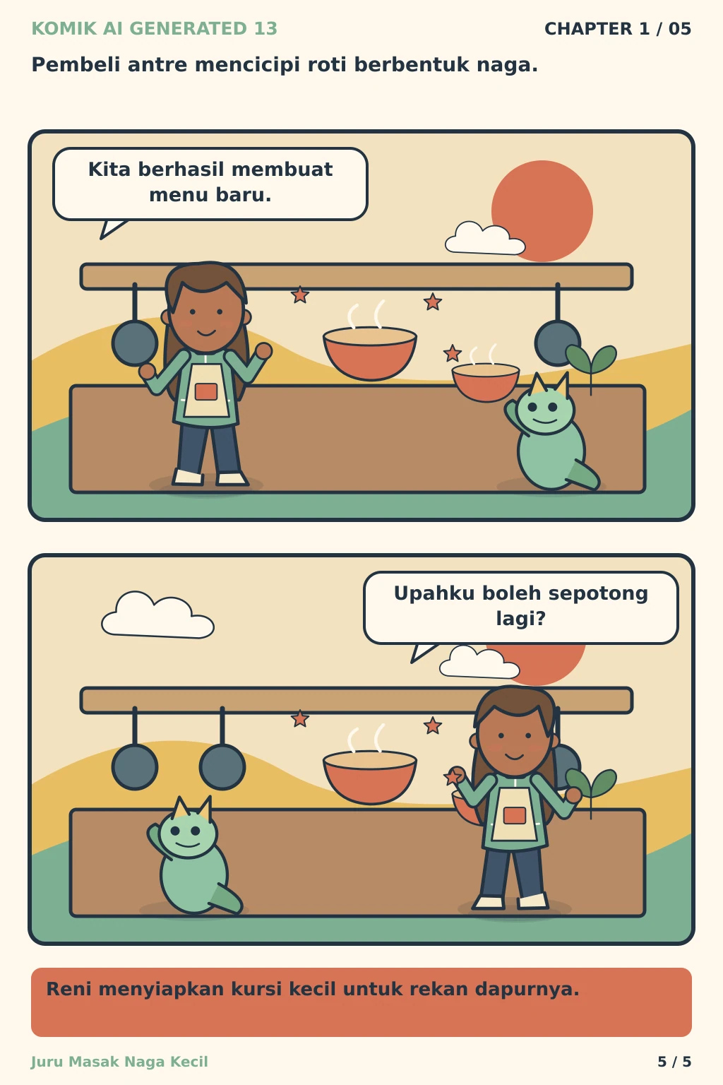 Komik AI Generated 13 Chapter 1 halaman 5 - ilustrasi komik sederhana