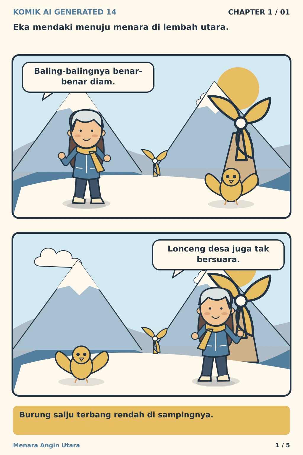 Komik AI Generated 14 Chapter 1 halaman 1 - ilustrasi komik sederhana