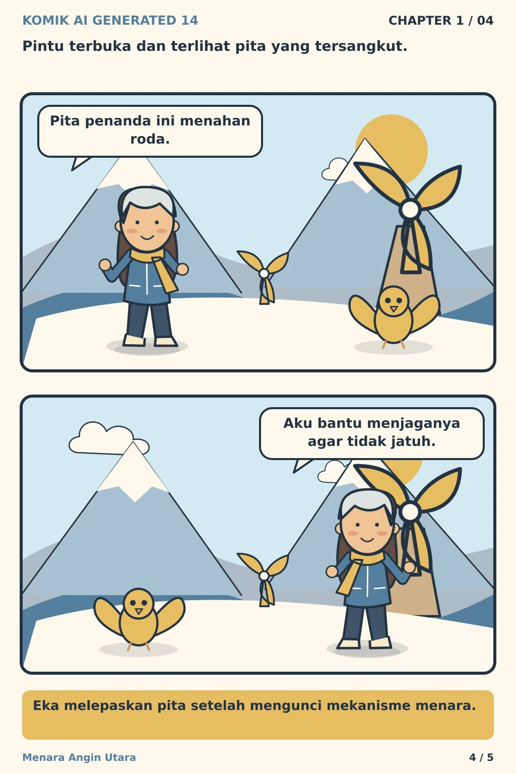 Komik AI Generated 14 Chapter 1 halaman 4 - ilustrasi komik sederhana