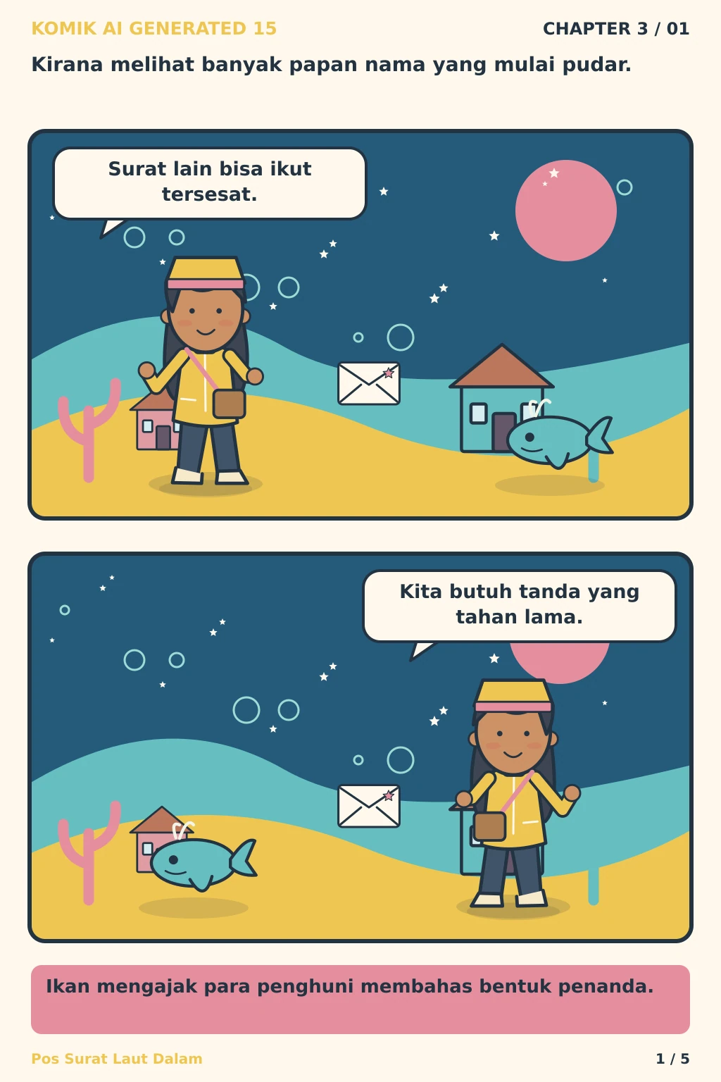 Komik AI Generated 15 Chapter 3 halaman 1 - ilustrasi komik sederhana