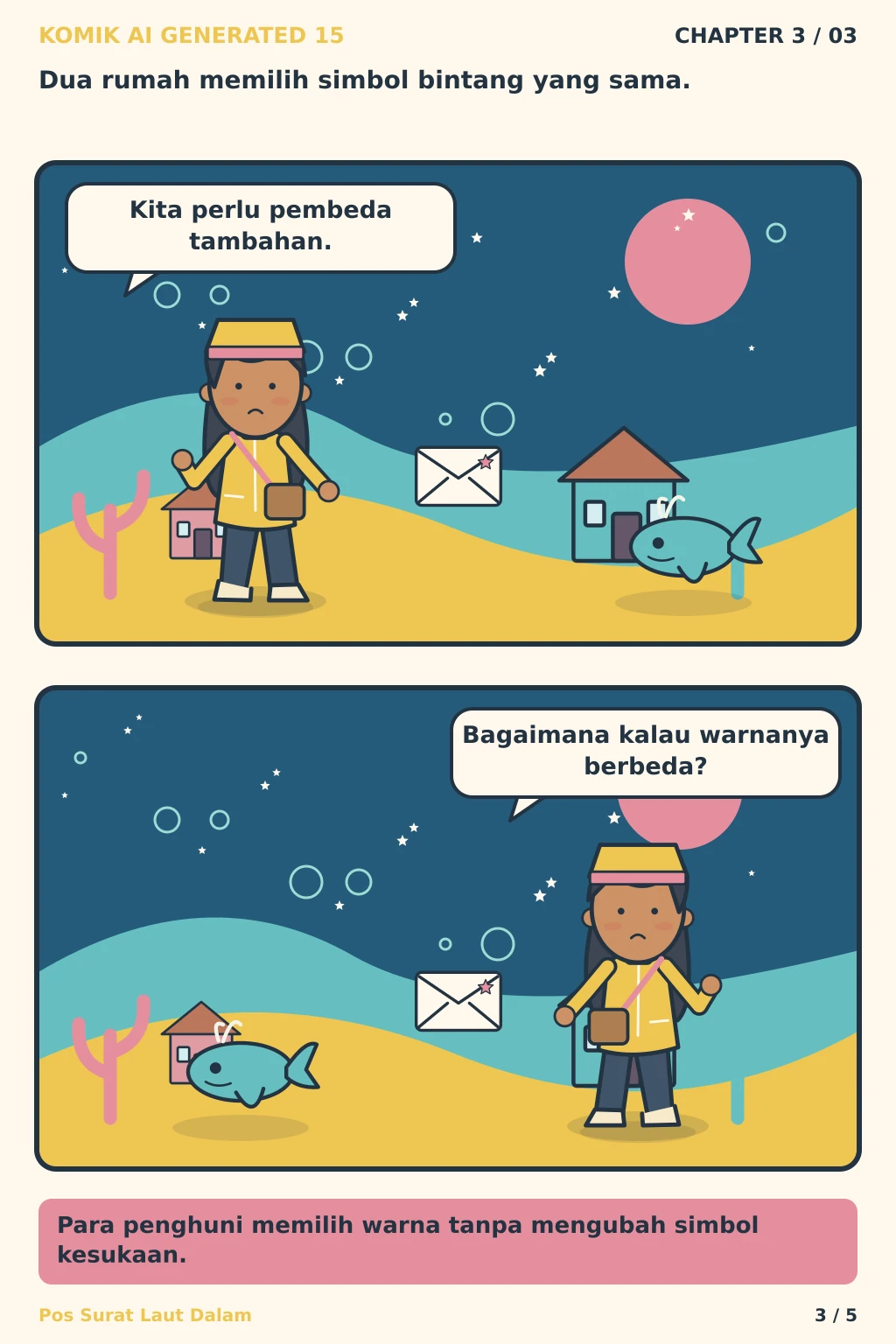 Komik AI Generated 15 Chapter 3 halaman 3 - ilustrasi komik sederhana