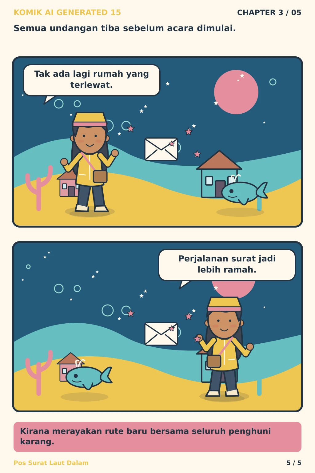 Komik AI Generated 15 Chapter 3 halaman 5 - ilustrasi komik sederhana