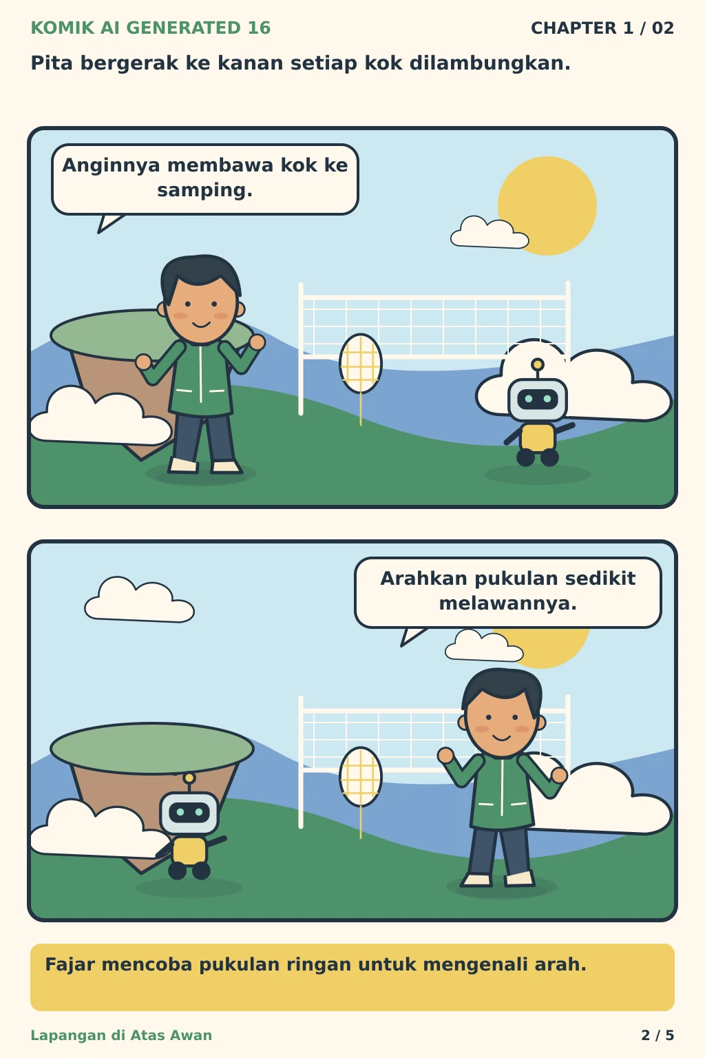 Komik AI Generated 16 Chapter 1 halaman 2 - ilustrasi komik sederhana