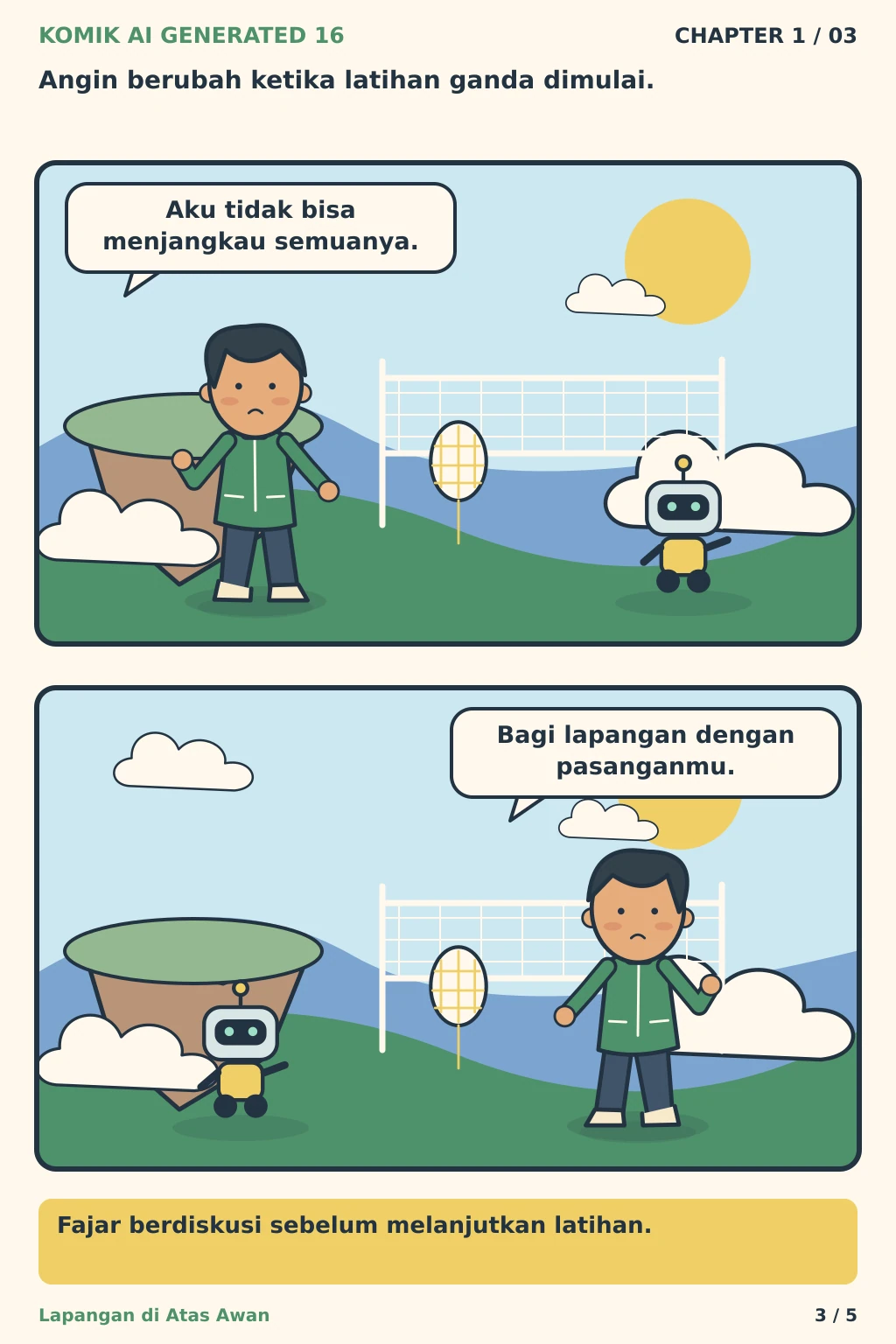 Komik AI Generated 16 Chapter 1 halaman 3 - ilustrasi komik sederhana