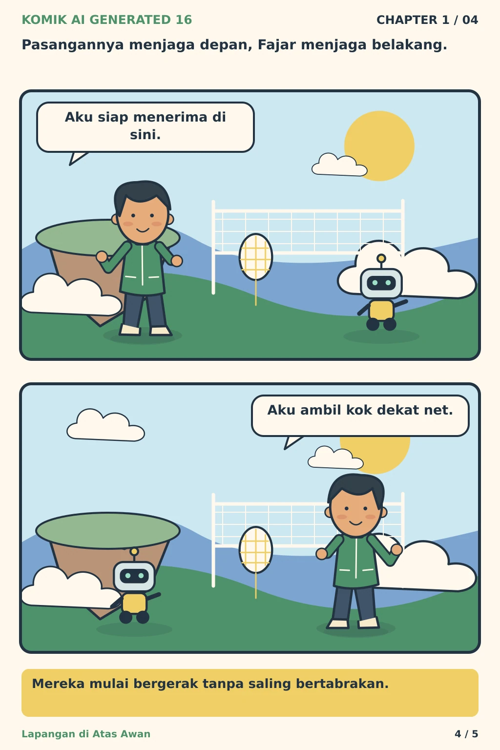 Komik AI Generated 16 Chapter 1 halaman 4 - ilustrasi komik sederhana