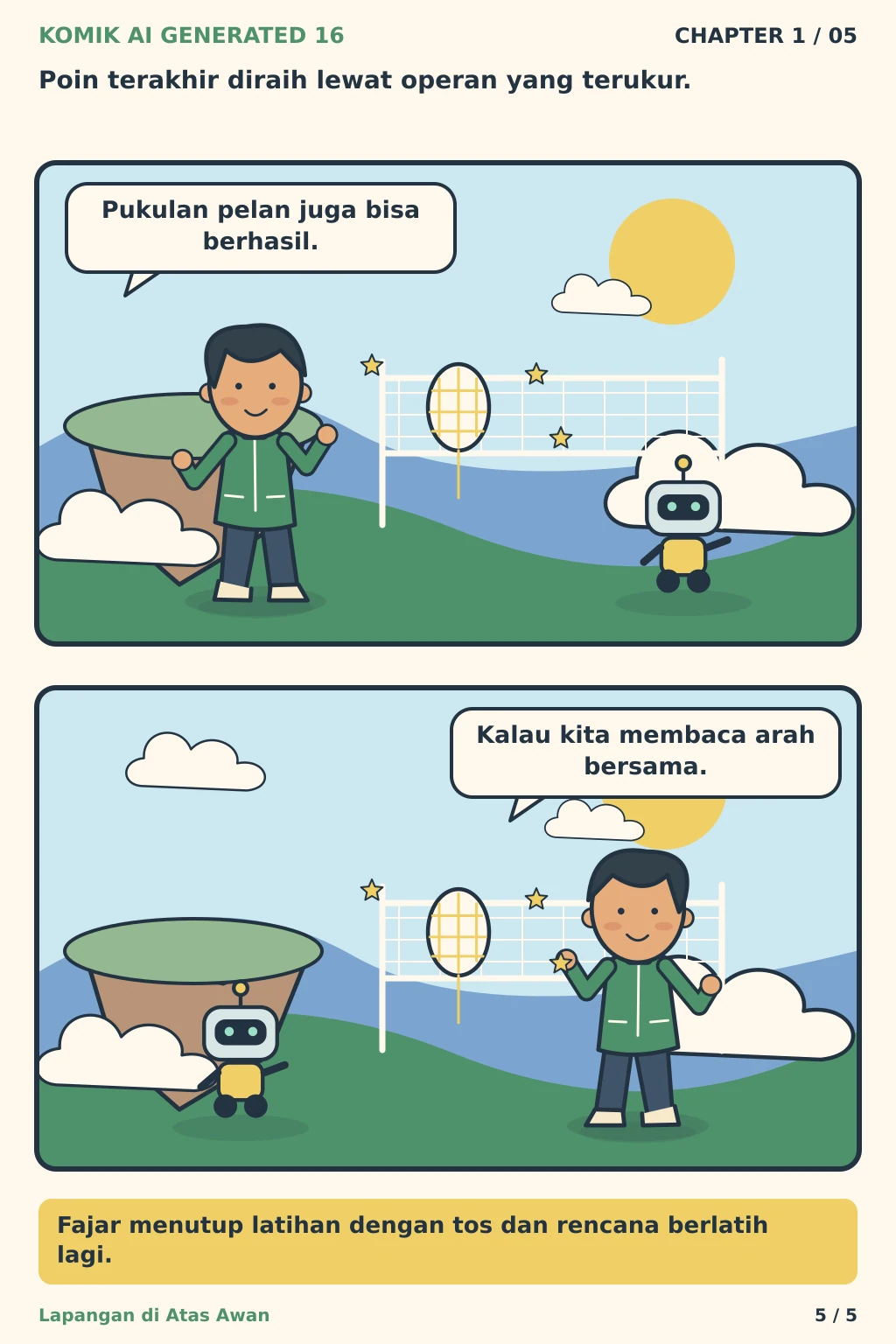 Komik AI Generated 16 Chapter 1 halaman 5 - ilustrasi komik sederhana