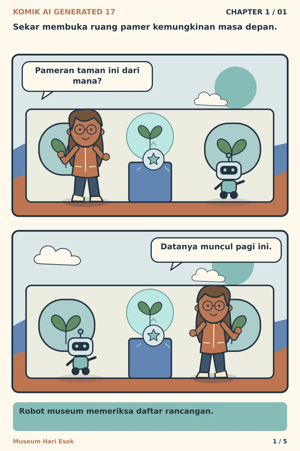 Komik AI Generated 17 Chapter 1 halaman 1 - ilustrasi komik sederhana