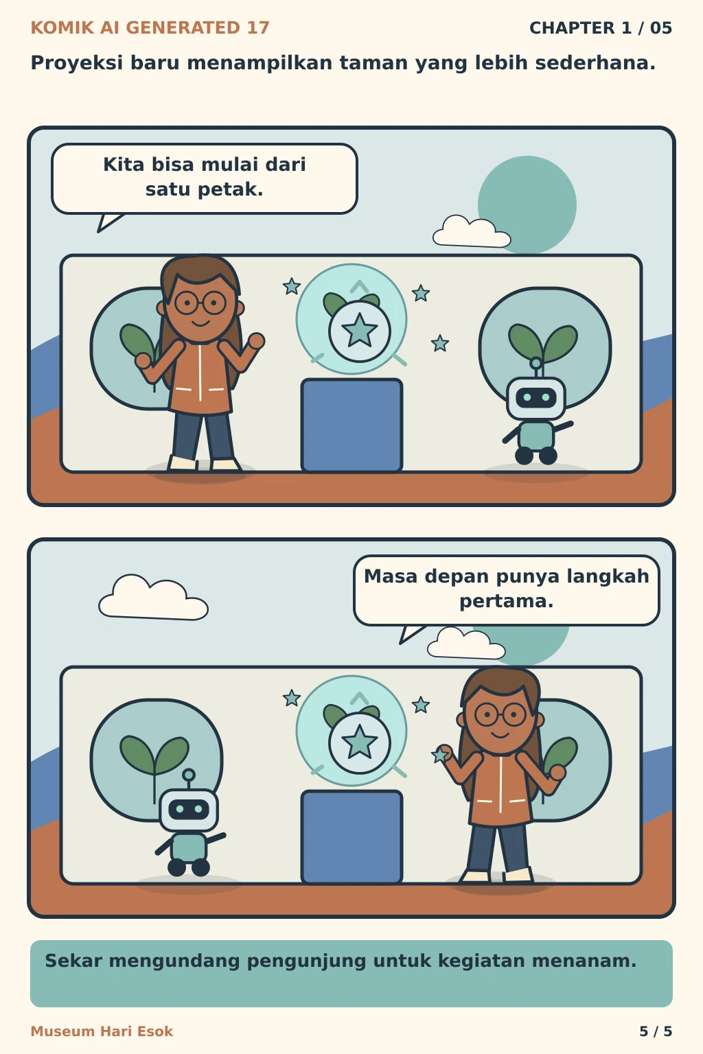 Komik AI Generated 17 Chapter 1 halaman 5 - ilustrasi komik sederhana