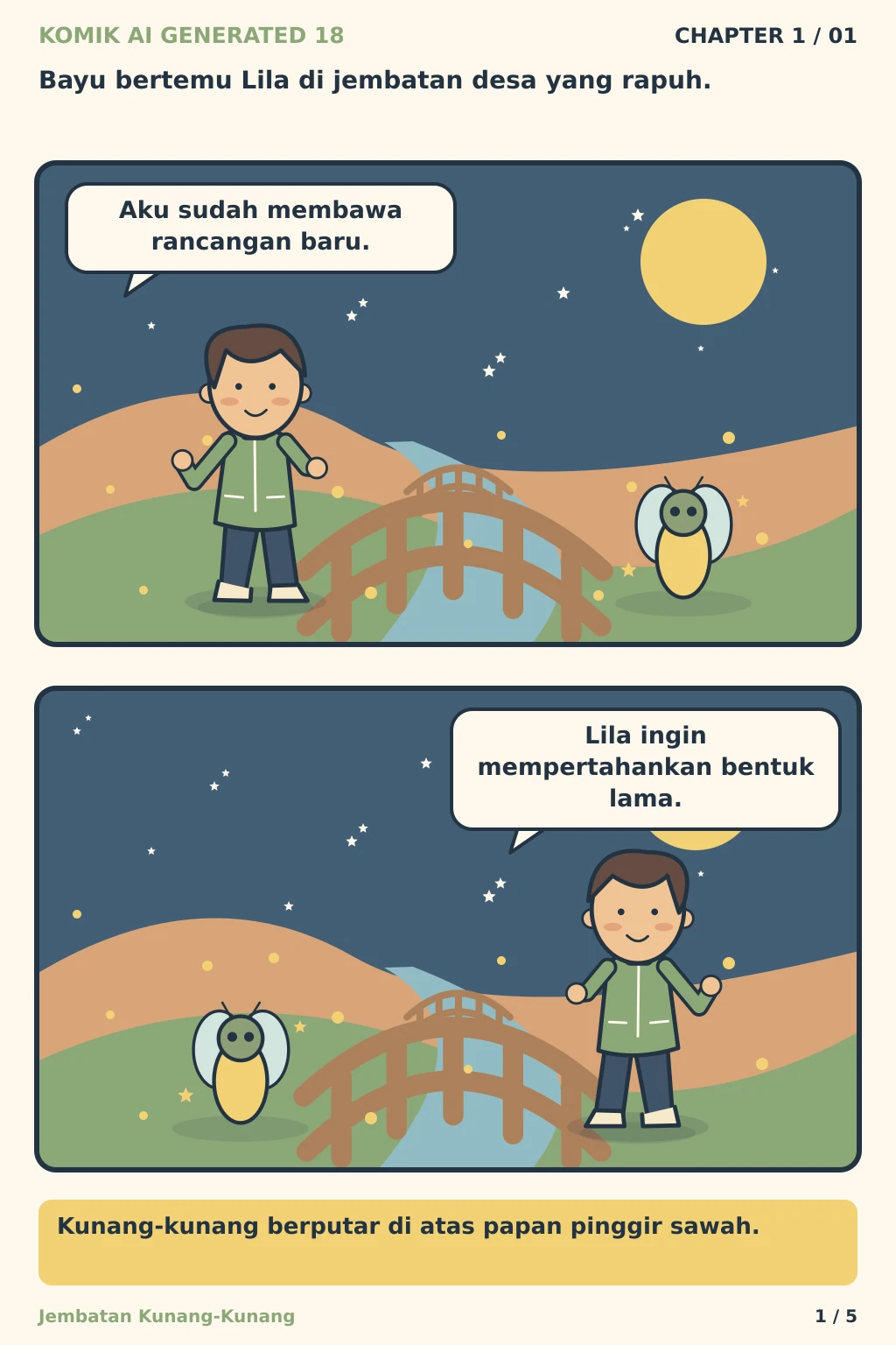 Komik AI Generated 18 Chapter 1 halaman 1 - ilustrasi komik sederhana