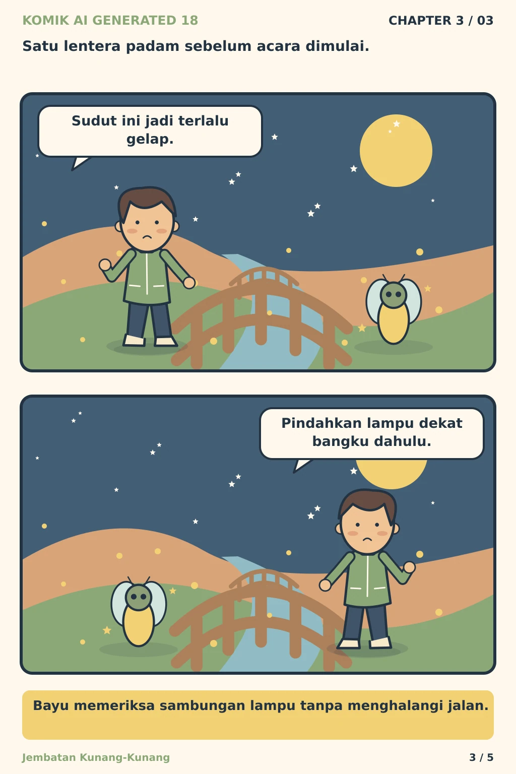 Komik AI Generated 18 Chapter 3 halaman 3 - ilustrasi komik sederhana
