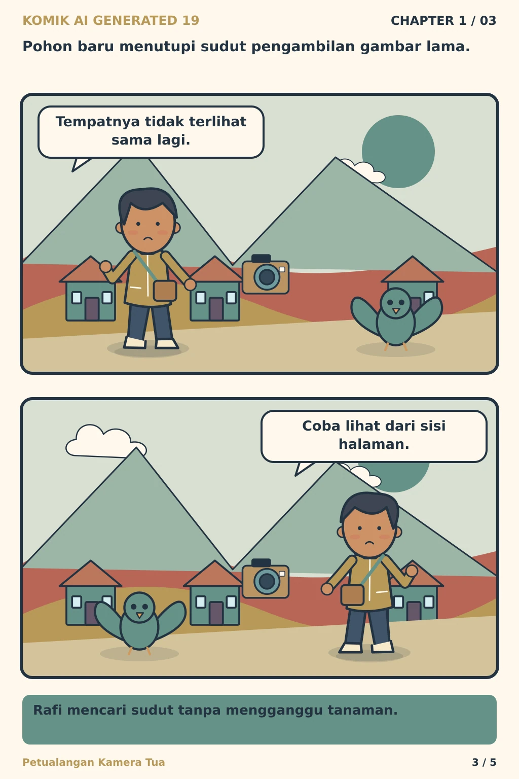 Komik AI Generated 19 Chapter 1 halaman 3 - ilustrasi komik sederhana