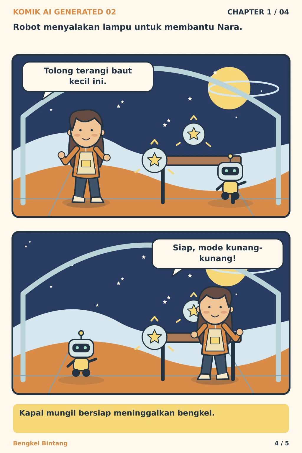Komik AI Generated 2 Chapter 1 halaman 4 - ilustrasi komik sederhana