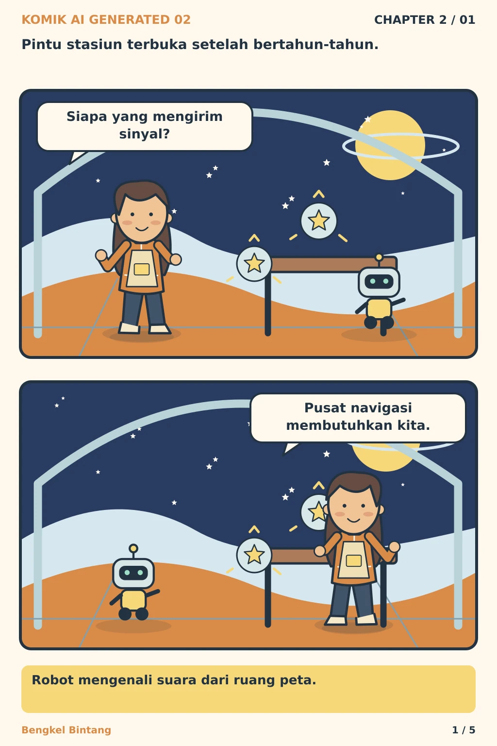 Komik AI Generated 2 Chapter 2 halaman 1 - ilustrasi komik sederhana