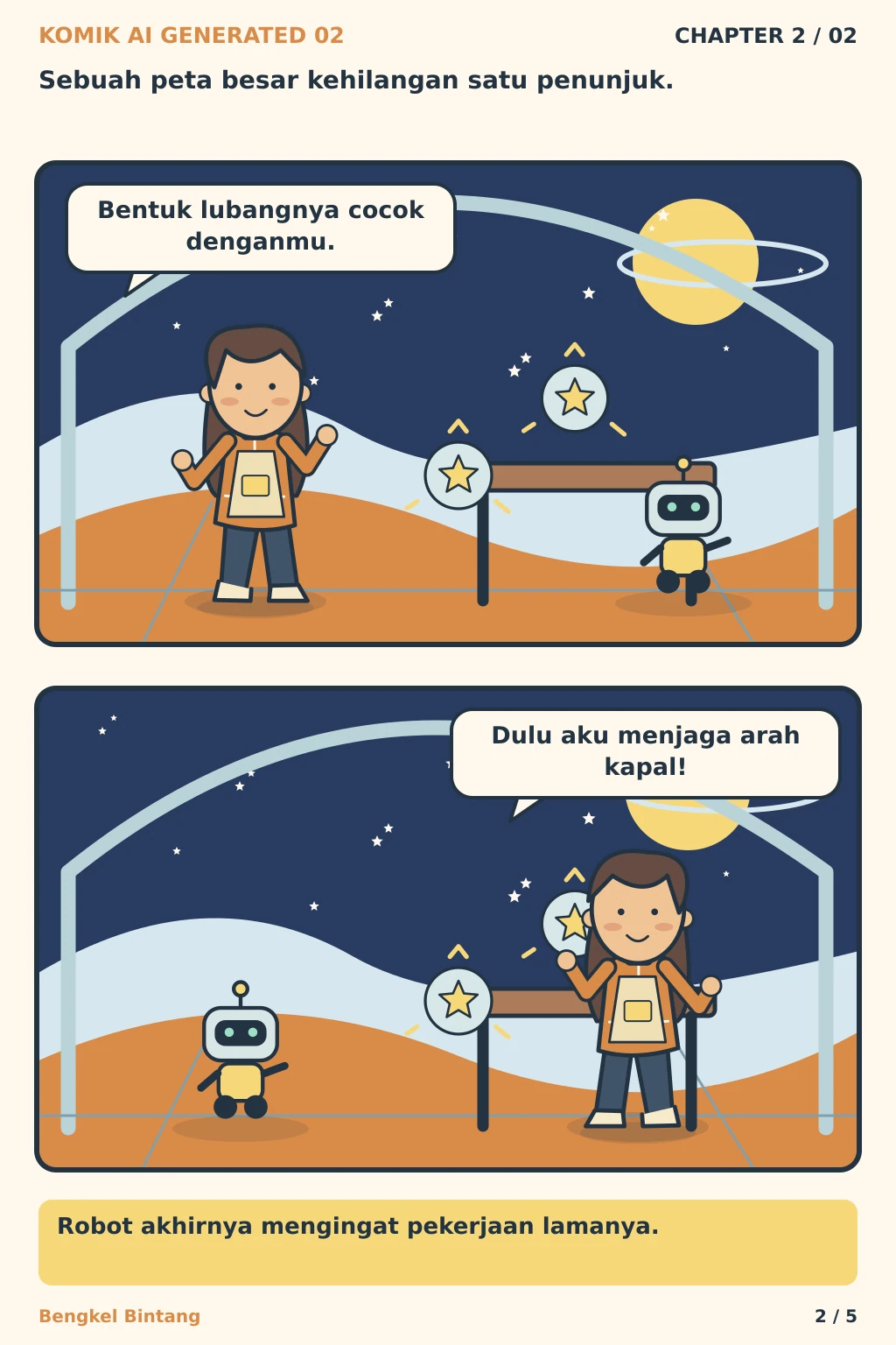 Komik AI Generated 2 Chapter 2 halaman 2 - ilustrasi komik sederhana