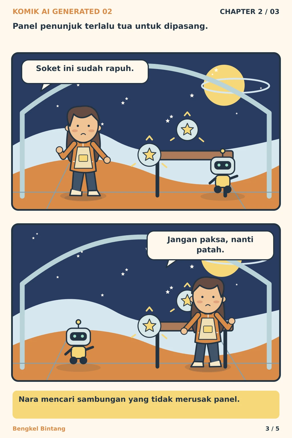 Komik AI Generated 2 Chapter 2 halaman 3 - ilustrasi komik sederhana