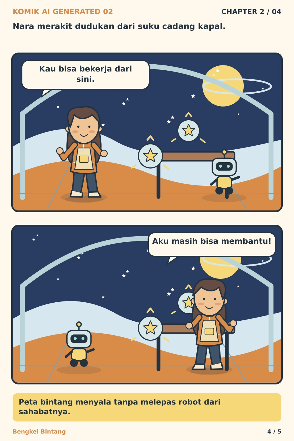 Komik AI Generated 2 Chapter 2 halaman 4 - ilustrasi komik sederhana