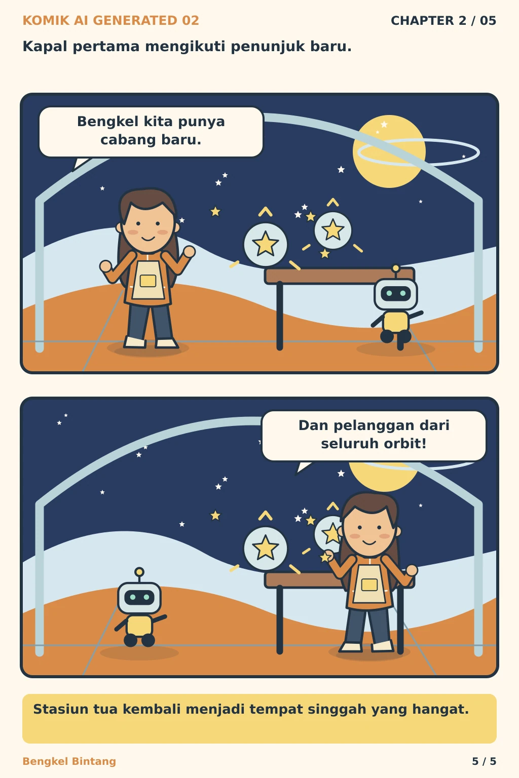 Komik AI Generated 2 Chapter 2 halaman 5 - ilustrasi komik sederhana