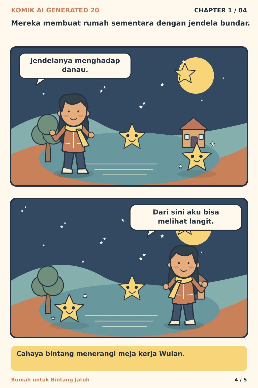 Komik AI Generated 20 Chapter 1 halaman 4 - ilustrasi komik sederhana