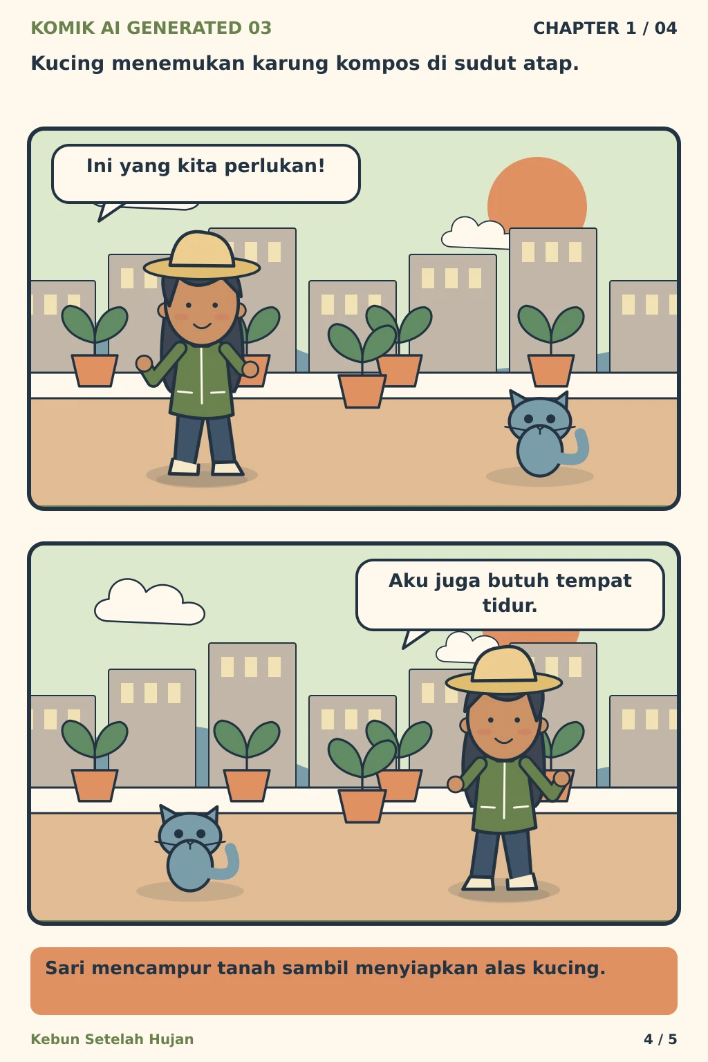 Komik AI Generated 3 Chapter 1 halaman 4 - ilustrasi komik sederhana