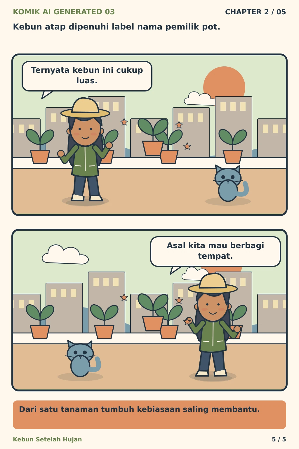 Komik AI Generated 3 Chapter 2 halaman 5 - ilustrasi komik sederhana