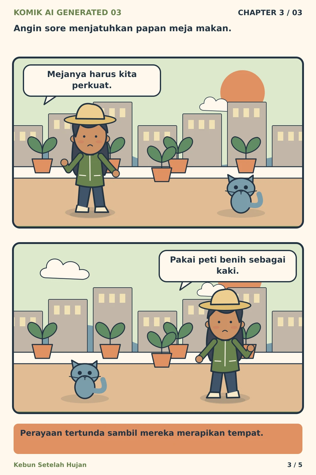 Komik AI Generated 3 Chapter 3 halaman 3 - ilustrasi komik sederhana