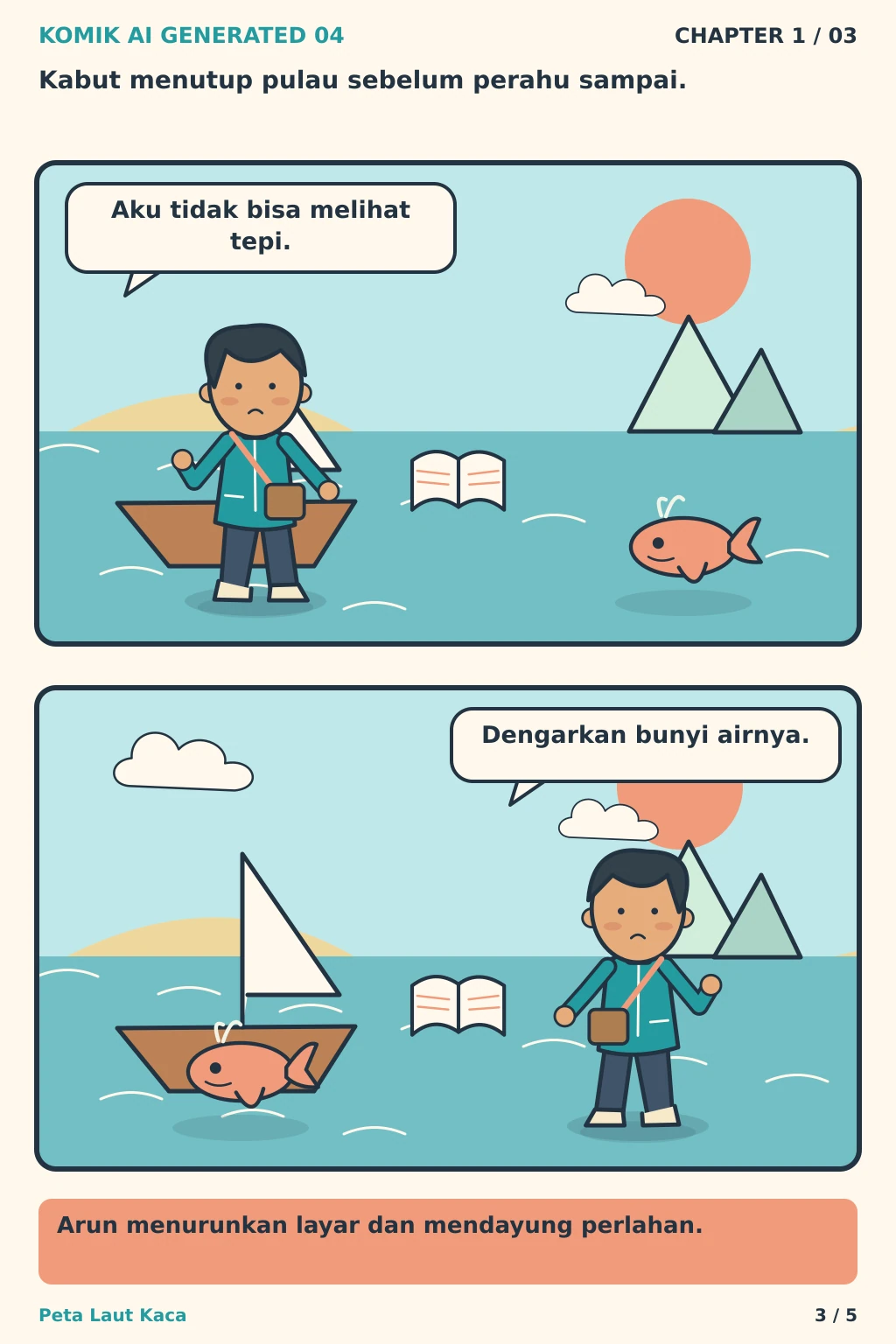 Komik AI Generated 4 Chapter 1 halaman 3 - ilustrasi komik sederhana