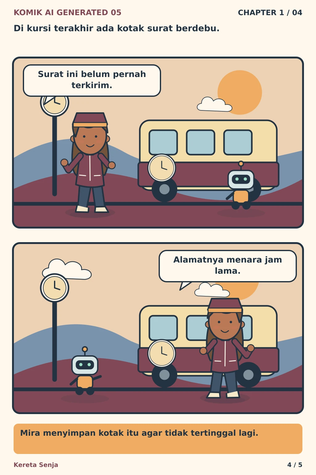 Komik AI Generated 5 Chapter 1 halaman 4 - ilustrasi komik sederhana