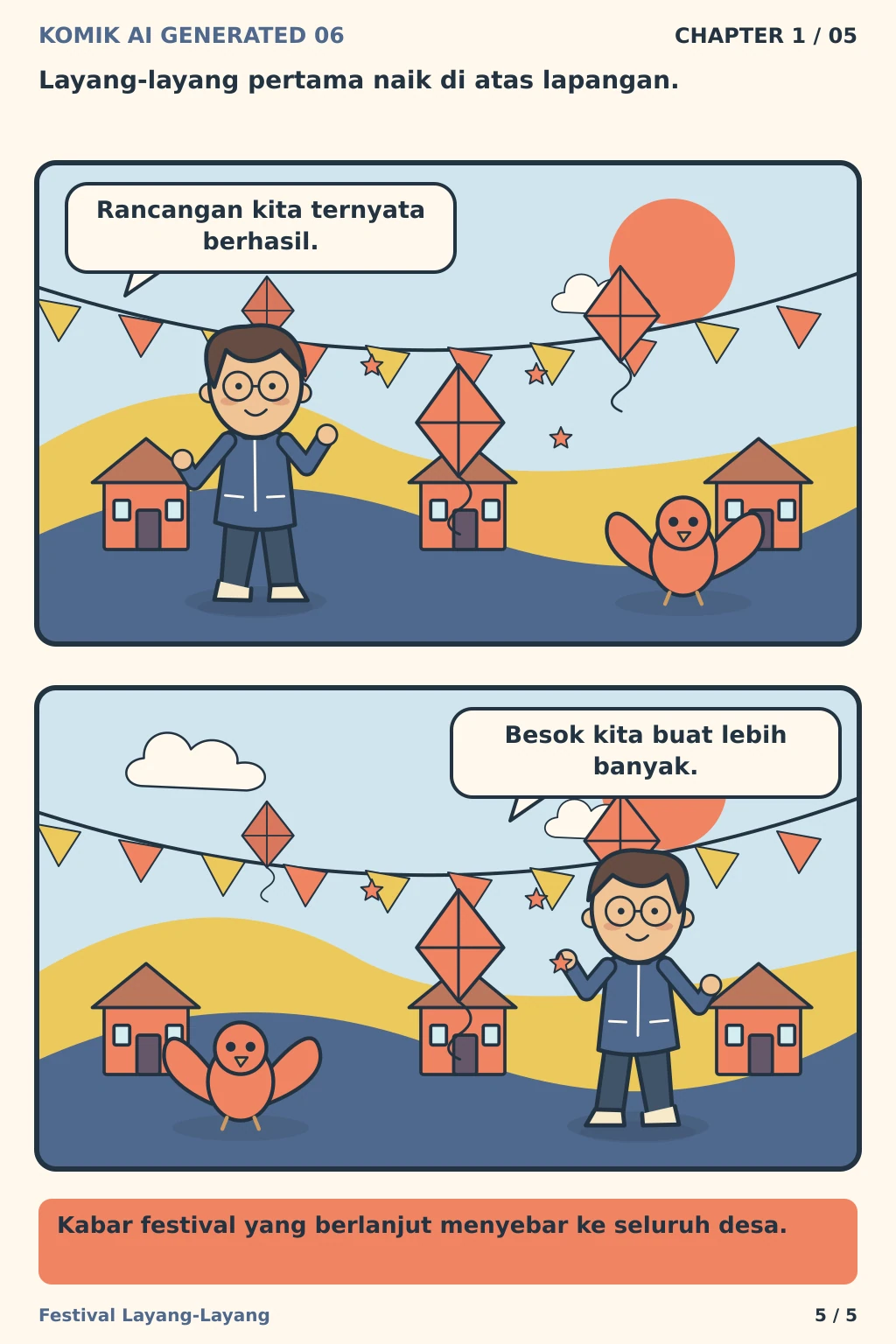 Komik AI Generated 6 Chapter 1 halaman 5 - ilustrasi komik sederhana