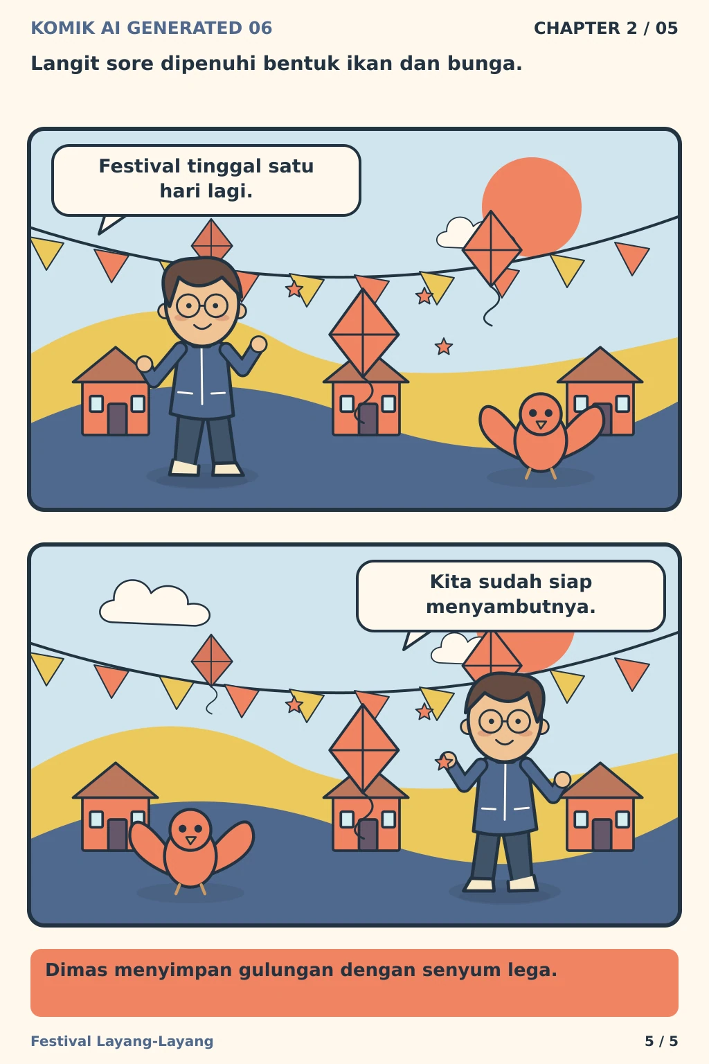 Komik AI Generated 6 Chapter 2 halaman 5 - ilustrasi komik sederhana
