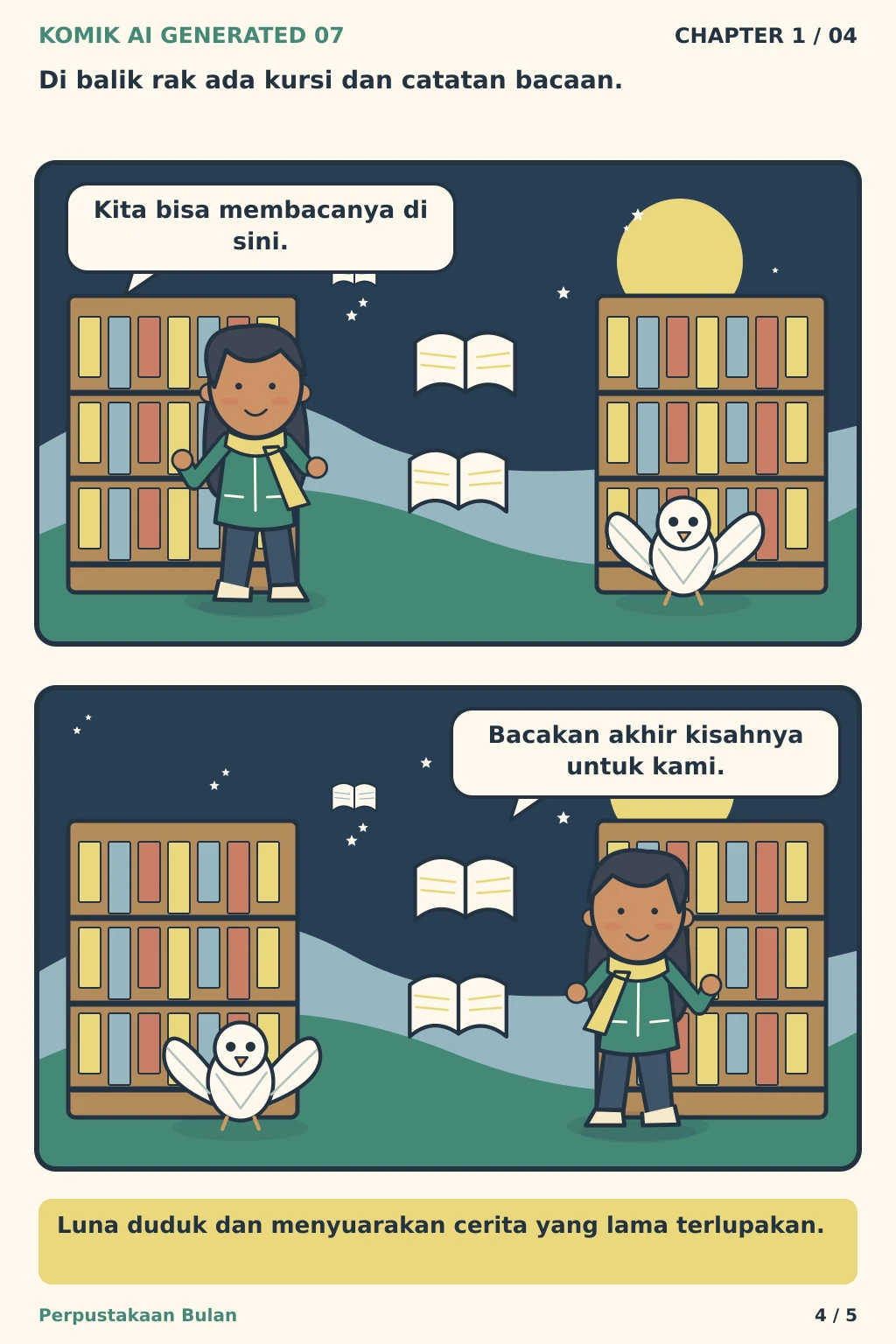 Komik AI Generated 7 Chapter 1 halaman 4 - ilustrasi komik sederhana