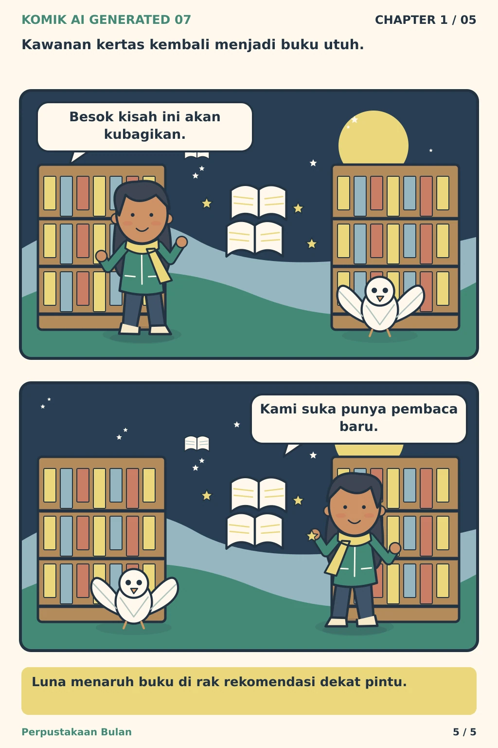 Komik AI Generated 7 Chapter 1 halaman 5 - ilustrasi komik sederhana