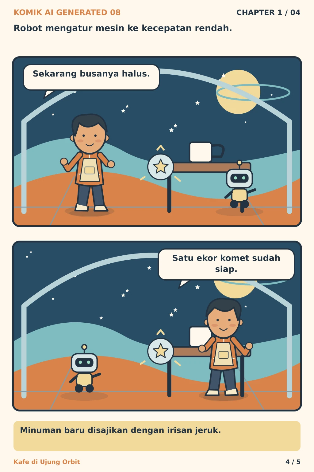Komik AI Generated 8 Chapter 1 halaman 4 - ilustrasi komik sederhana
