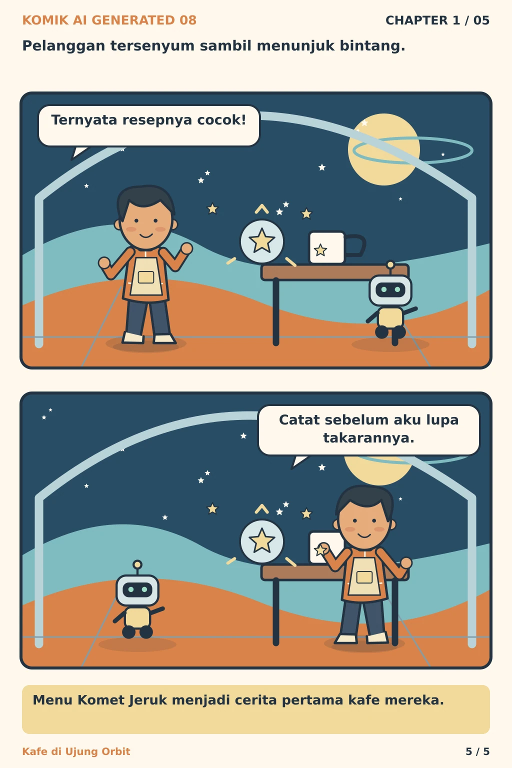 Komik AI Generated 8 Chapter 1 halaman 5 - ilustrasi komik sederhana