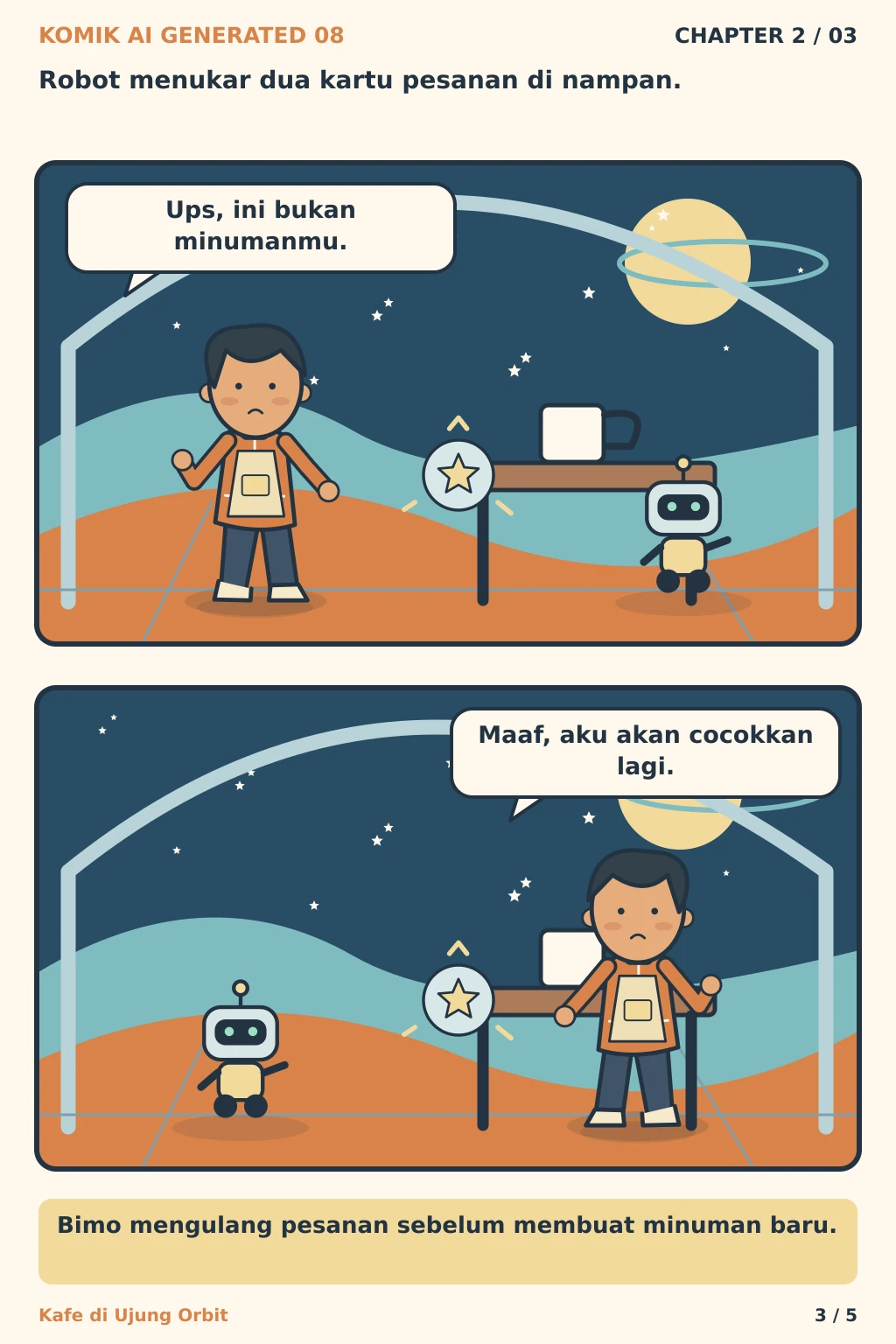 Komik AI Generated 8 Chapter 2 halaman 3 - ilustrasi komik sederhana