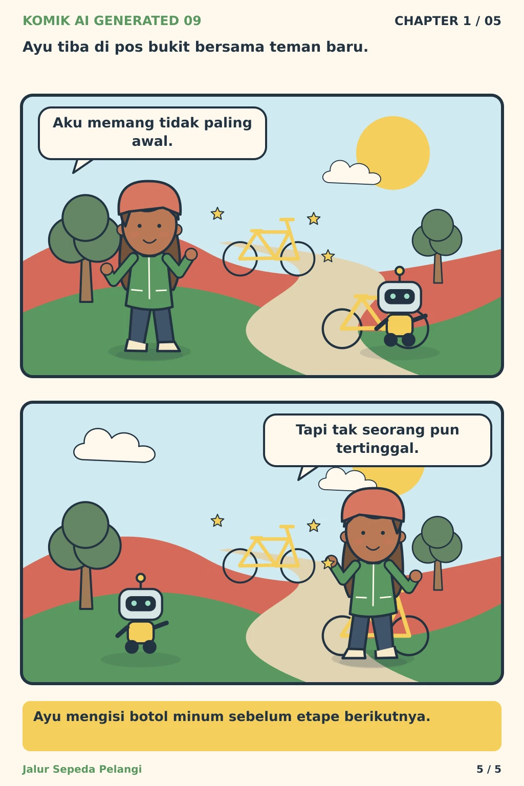 Komik AI Generated 9 Chapter 1 halaman 5 - ilustrasi komik sederhana