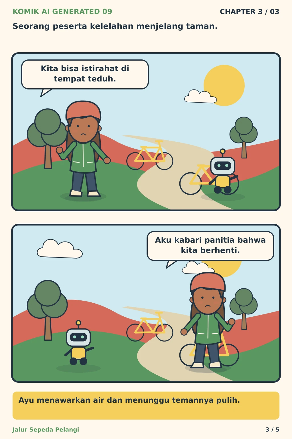 Komik AI Generated 9 Chapter 3 halaman 3 - ilustrasi komik sederhana
